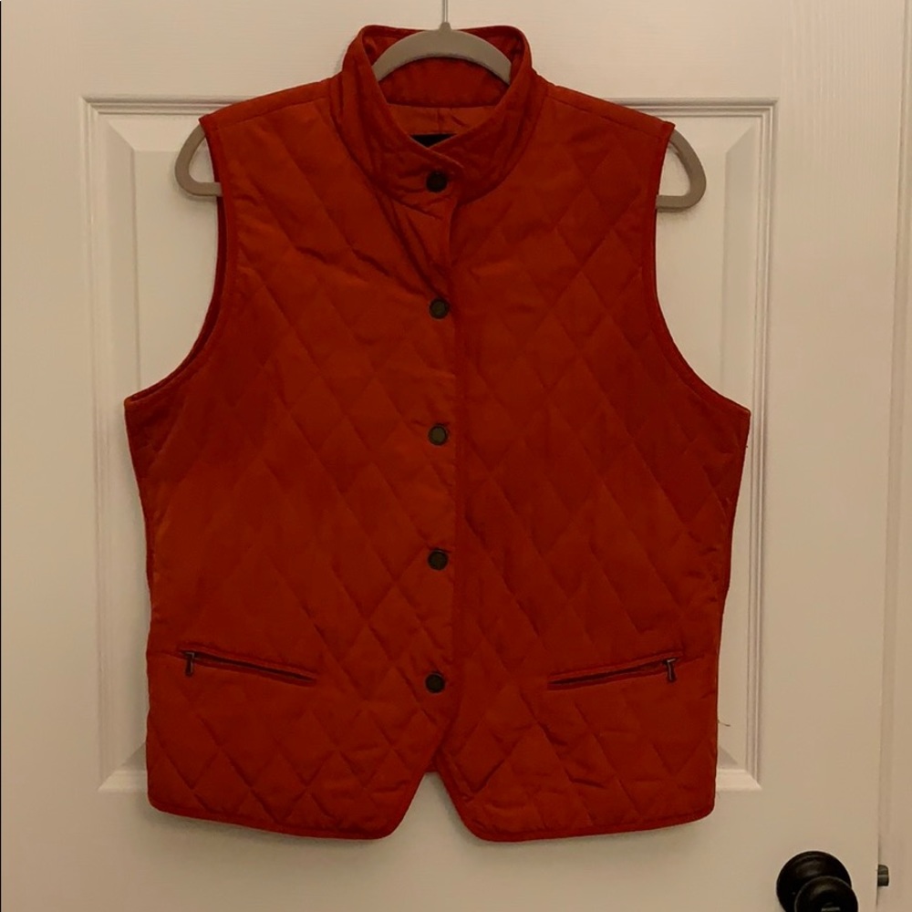Talbots puffy quilted vest burnt orange L